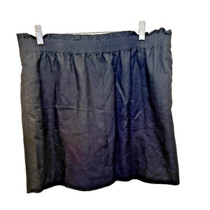 J.Crew Women's Skirt Pull On Linen Blend Mini Elastic Waist Pockets Black Sz. 14